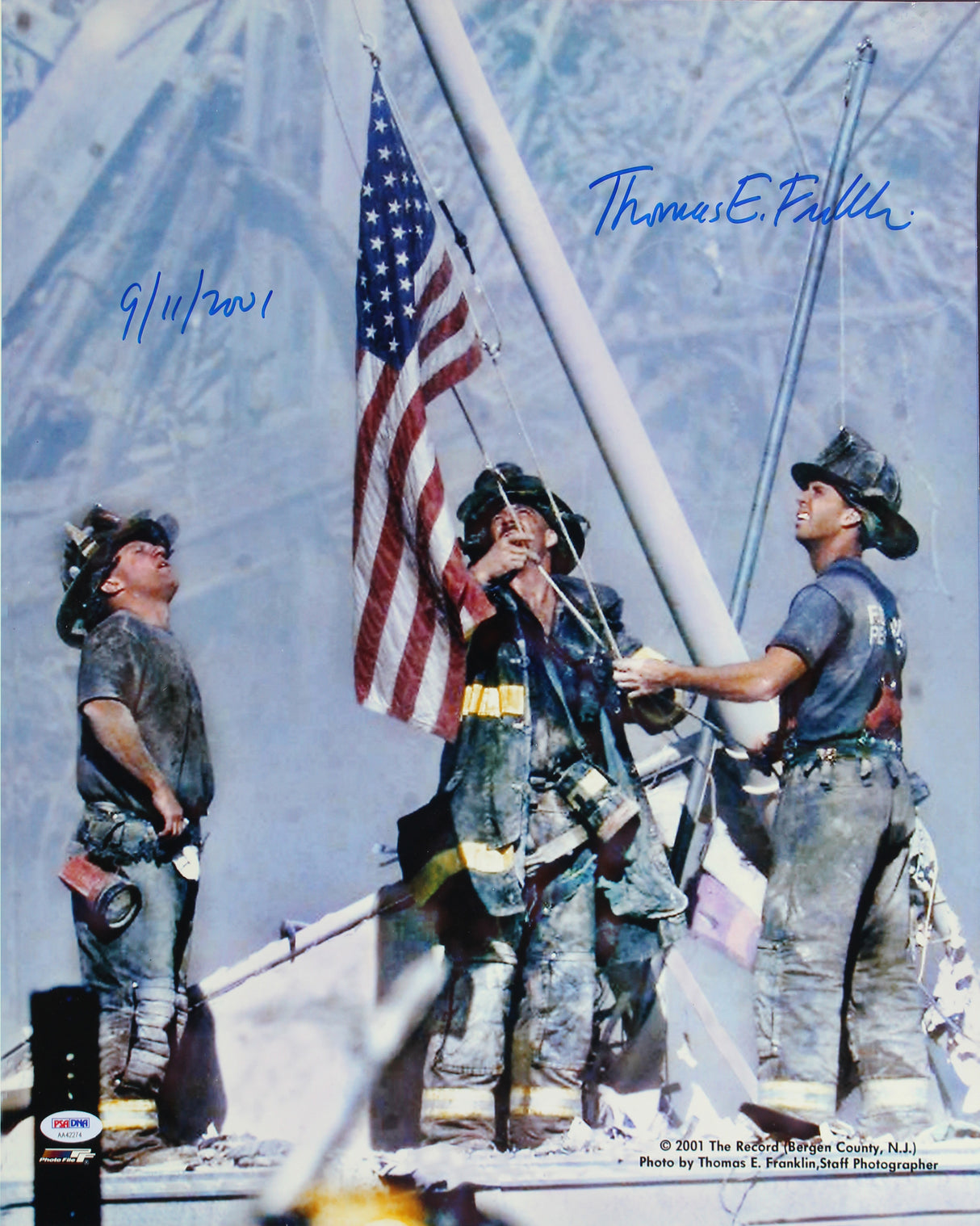 Thomas E. Franklin 9/11/2001 Authentic Signed 16x20 Ground Zero Photo #AA42274
