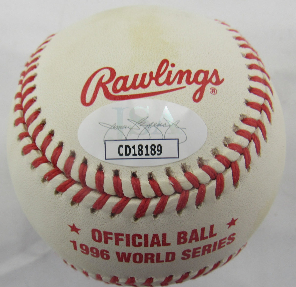 Tim Raines Signed Auto Rawlings 1996 World Series Baseball JSA CD18189