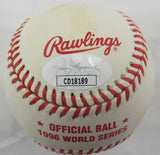 Tim Raines Signed Auto Rawlings 1996 World Series Baseball JSA CD18189