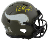 Vikings Randy Moss Signed Salute To Service Speed Mini Helmet BAS Witnessed