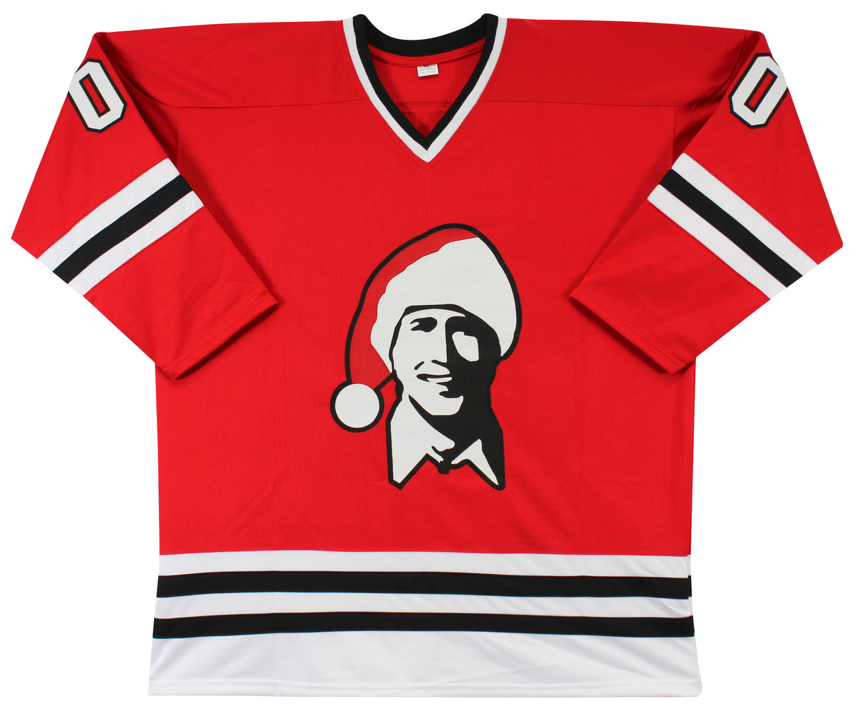 Chevy Chase Christmas Vacation Authentic Signed Red Santa Clark Jersey BAS Wit 2