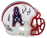 Earl Campbell Autographed Houston Oilers 1981-98 Throwback Speed Mini Helmet Beckett Witnessed