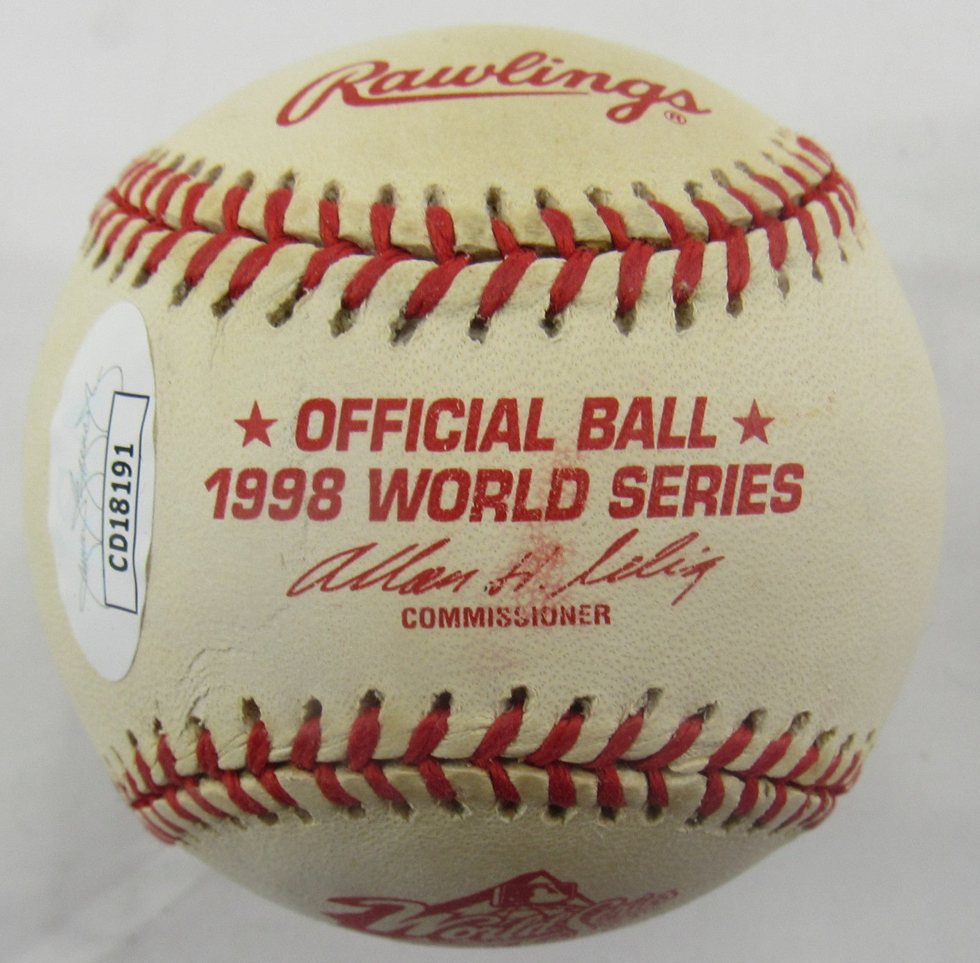 Shane Spencer Signed Auto Rawlings 1998 World Series Baseball JSA CD18191