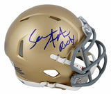 Notre Dame Sean Astin "Rudy" Authentic Signed Speed Mini Helmet w/ Case BAS Wit