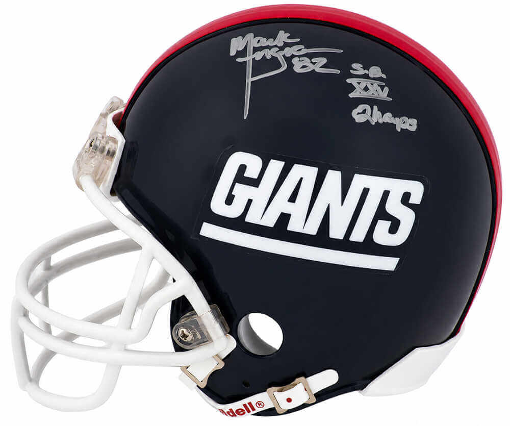 Mark Ingram Signed New York Giants Throwback Riddell (VSR4) Mini Helmet w/SB XXV Champs