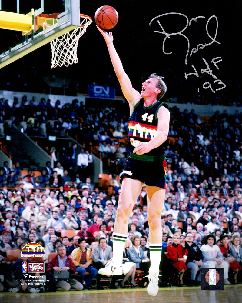 Dan Issel Signed Denver Nuggets Lay Up Action 8x10 Photo w/HOF'93