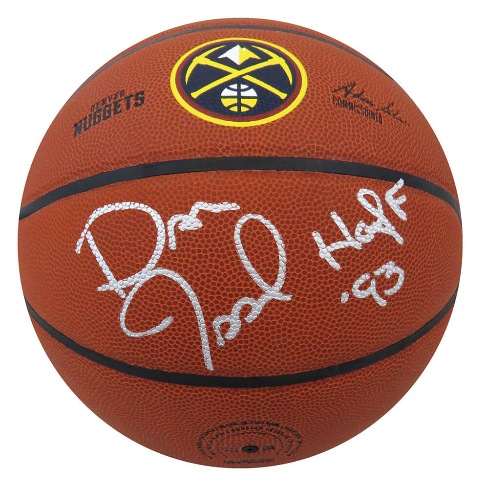 Dan Issel Signed Wilson Denver Nuggets Logo NBA Basketball w/HOF'93
