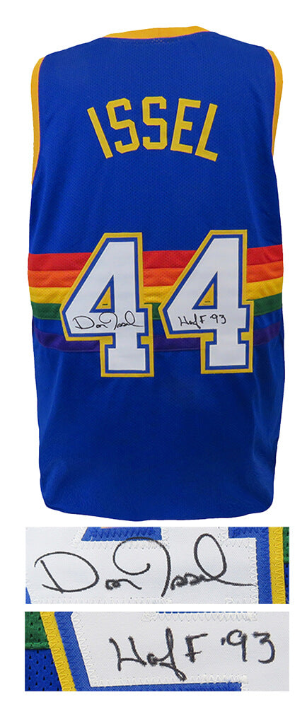 Dan Issel Signed Blue Throwback Custom Basketball Jersey w/HOF'93