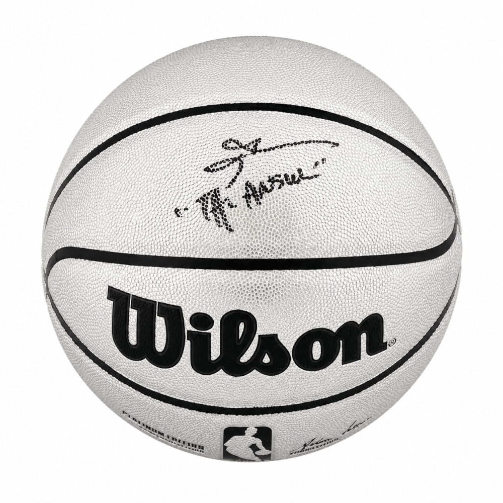 Allen Iverson Signed Wilson Platinum Full Size NBA Basketball w/The Answer