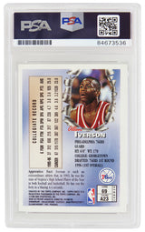 Allen Iverson Signed Philadelphia 76ers 1996 Topps Finest Rookie Basketball Card #60 (PSA Encapsulated - Auto Grade 10)