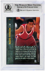 Allen Iverson Signed Philadelphia 76ers 1997 Score Board Rookie Basketball Card #73 (Beckett - Auto Grade 10)