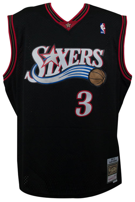 Allen Iverson Signed Philadelphia 76ers Black M&N Swingman NBA Basketball Jersey