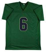 ND Jeremiah Owusu-Koramoah Signed Green Pro Style Jersey w/ Silver Sig BAS Wit