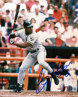 Bo Jackson Signed White Sox Grey Jersey Batting 8x10 Photo (Beckett)