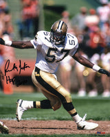 Rickey Jackson Signed New Orleans Saints White Jersey Action 8x10 Photo w/HOF 2010