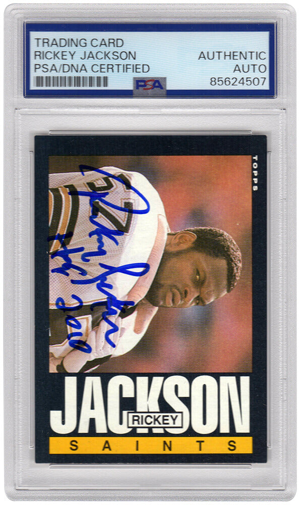 Rickey Jackson Signed Saints 1985 Topps Football Trading Card #106 - (PSA/DNA Encapsulated)