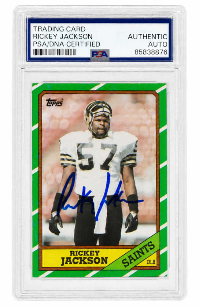 Rickey Jackson Signed Saints 1986 Topps Football Trading Card #346 - (PSA/DNA Encapsulated)