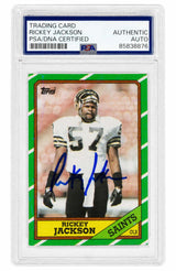 Rickey Jackson Signed Saints 1986 Topps Football Trading Card #346 - (PSA/DNA Encapsulated)