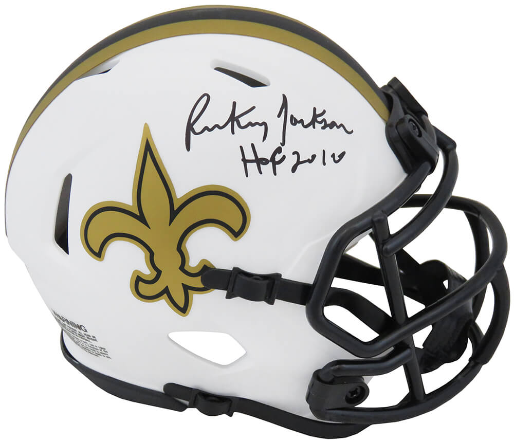 Rickey Jackson Signed New Orleans Saints Lunar Eclipse Riddell Speed Mini Helmet w/HOF 2010