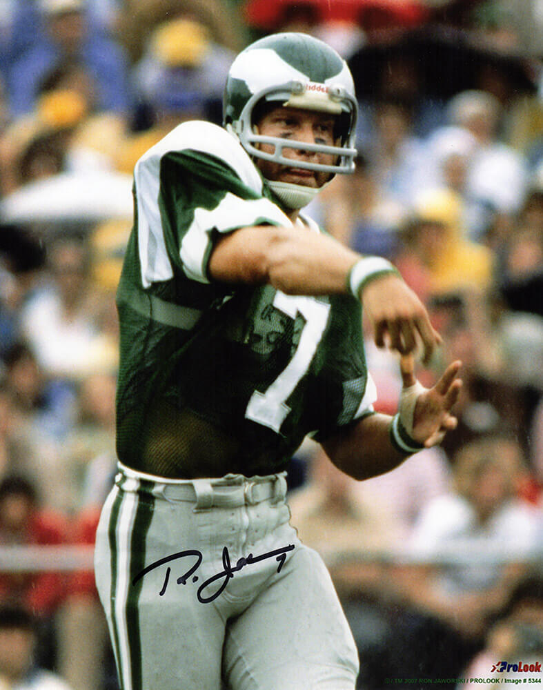 Ron Jaworski Signed Philadelphia Eagles Passing Action 8x10 Photo