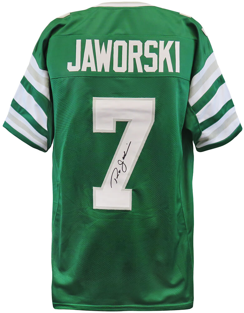 Ron Jaworski Signed Green Throwback Custom Football Jersey