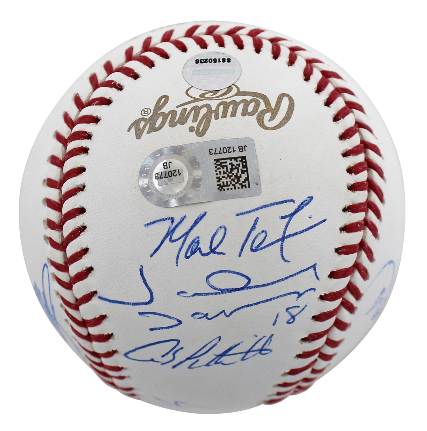 2009 Yankees (9) Jeter Rivera Posada Signed 2009 WS Logo Oml Baseball Steiner 1