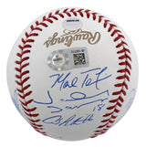 2009 Yankees (9) Jeter Rivera Posada Signed 2009 WS Logo Oml Baseball Steiner 1