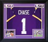 LSU Ja'Marr Chase Authentic Signed Purple Pro Style Framed Jersey BAS Witnessed