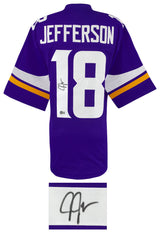 Justin Jefferson Signed Purple Custom Football Jersey - (Beckett)