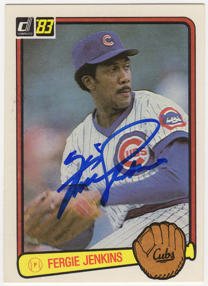 Fergie Jenkins Signed Chicago Cubs 1983 Donruss Baseball Trading Card #300