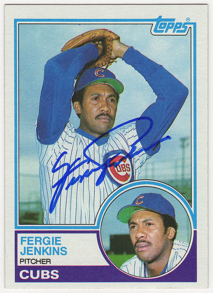 Fergie Jenkins Signed Chicago Cubs 1983 Topps Baseball Trading Card #230