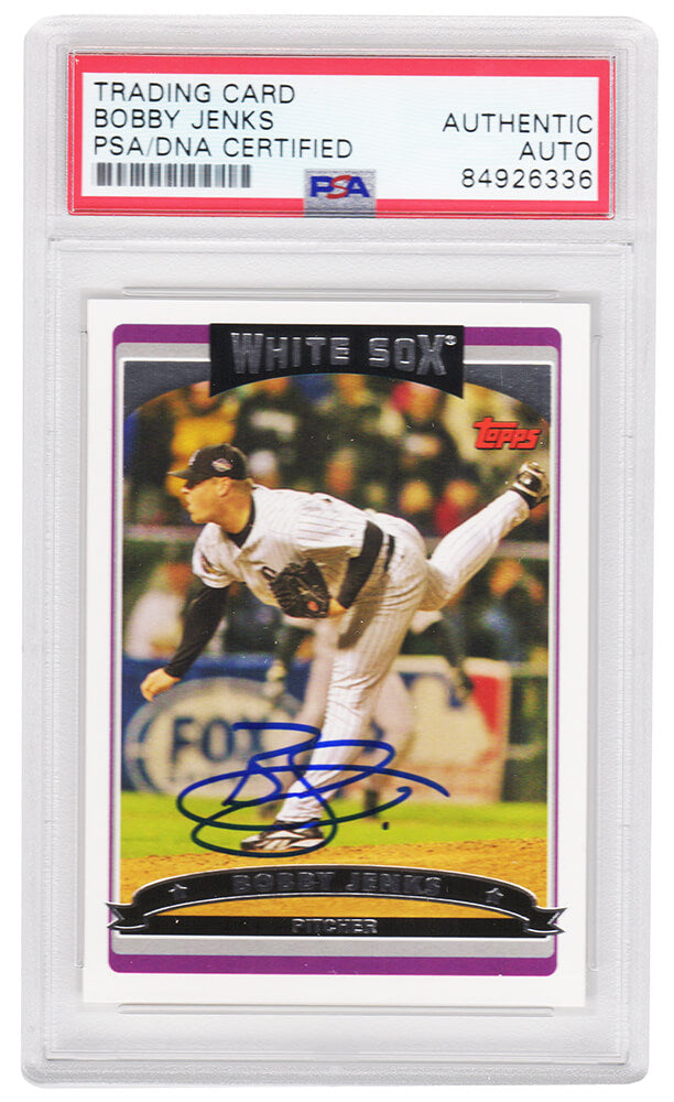 Bobby Jenks Signed White Sox 2006 Topps Baseball Card #454 - (PSA Encapsulated)