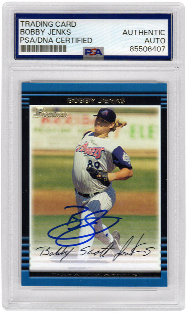 Bobby Jenks Signed Angels 2002 Bowman Rookie Baseball Card #400 - (PSA Encapsulated)