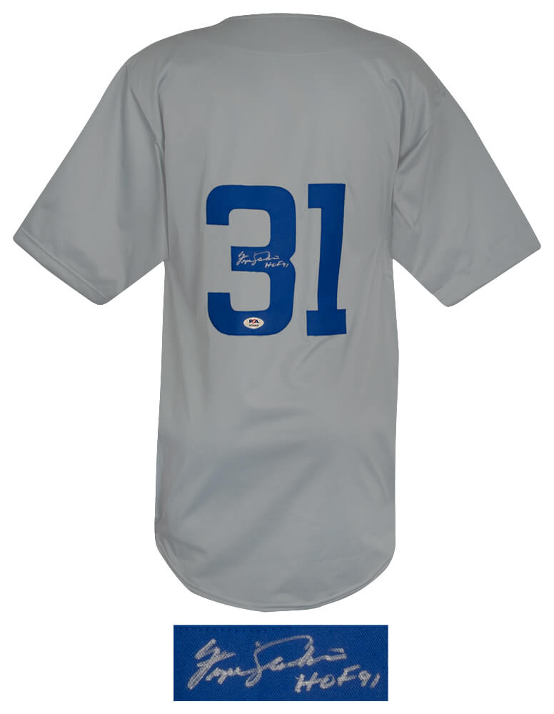 Fergie Jenkins Signed Grey Custom Basball Jersey w/HOF'91 - (PSA)