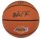 Magic Johnson Signed Spalding Lakers Logo Game Series Replica NBA Basketball