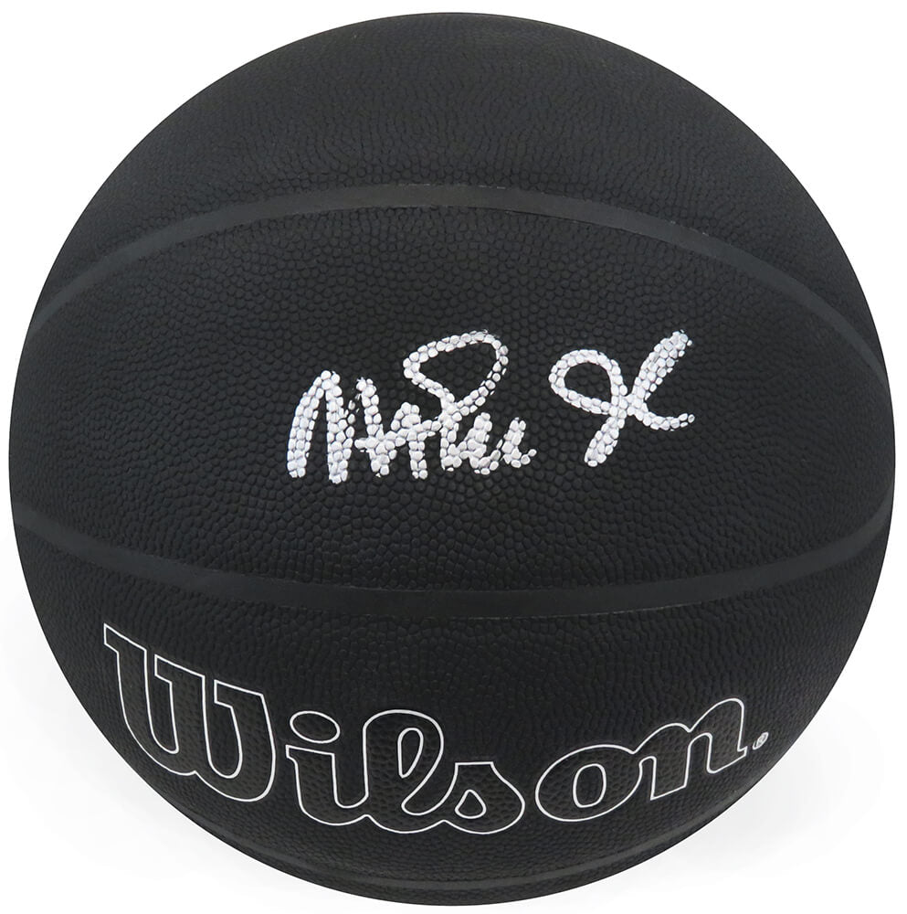 Magic Johnson Signed Wilson 75th Anniversary Logo Black NBA Basketball