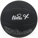 Magic Johnson Signed Wilson 75th Anniversary Logo Black NBA Basketball