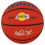 Magic Johnson Signed Wilson Los Angeles Lakers Logo NBA Basketball
