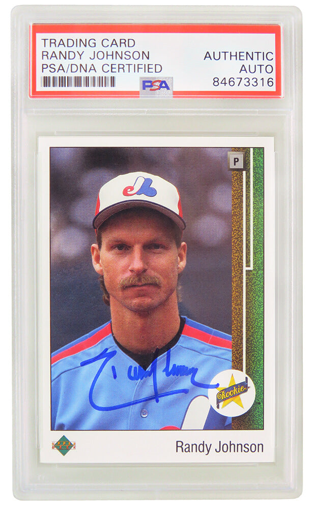 Randy Johnson Signed Montreal Expos 1989 Upper Deck Rookie Baseball Card #25 - (PSA/DNA Encapsulated)