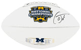 Cornelius Johnson Signed Michigan Wolverines 2023 National Champions Baden White Logo Football