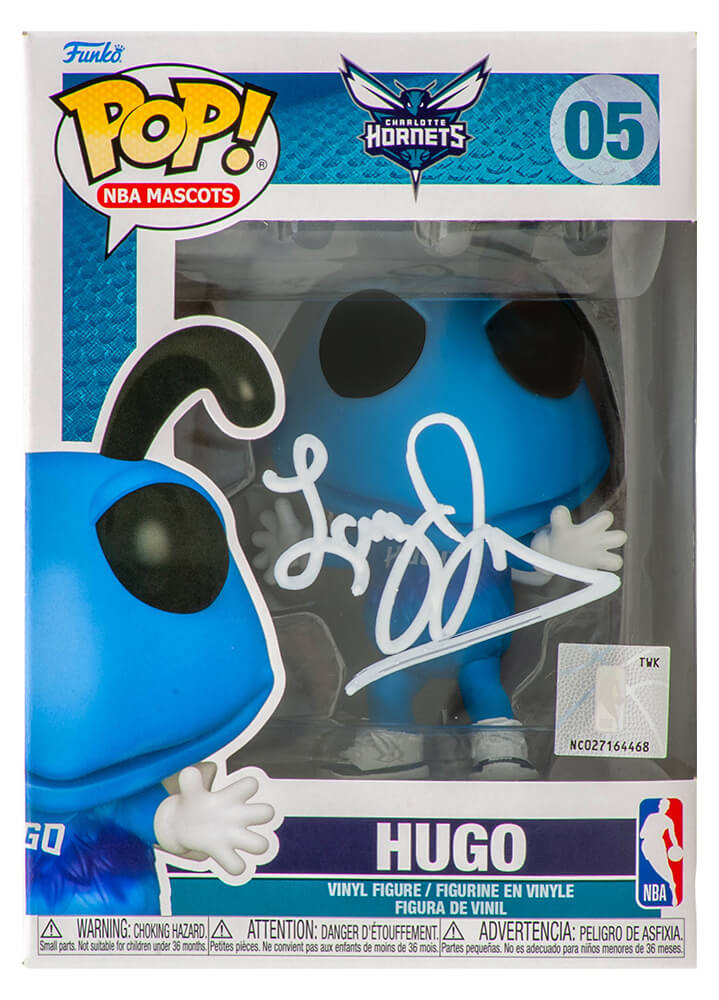 Larry Johnson Signed Charlotte Hornets Hugo NBA Mascot Funko Pop Doll #05 - (Beckett)