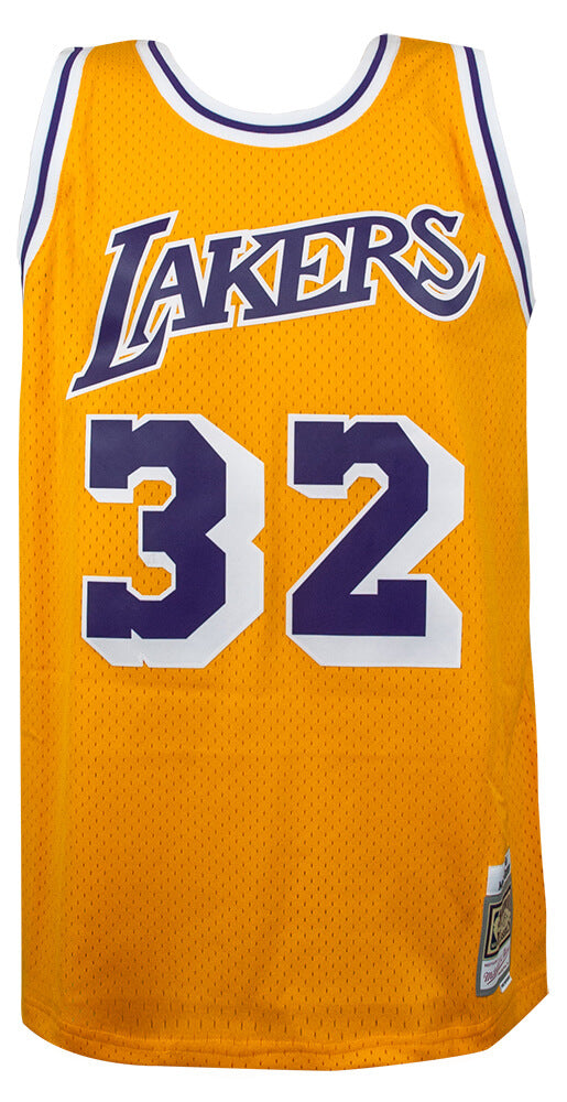 Magic Johnson Signed Los Angeles Lakers Gold Mitchell & Ness NBA Swingman Basketball Jersey