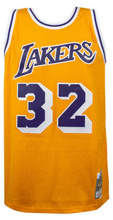 Magic Johnson Signed Los Angeles Lakers Gold Mitchell & Ness NBA Swingman Basketball Jersey