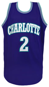 Larry Johnson Signed Purple Throwback Custom Basketball Jersey