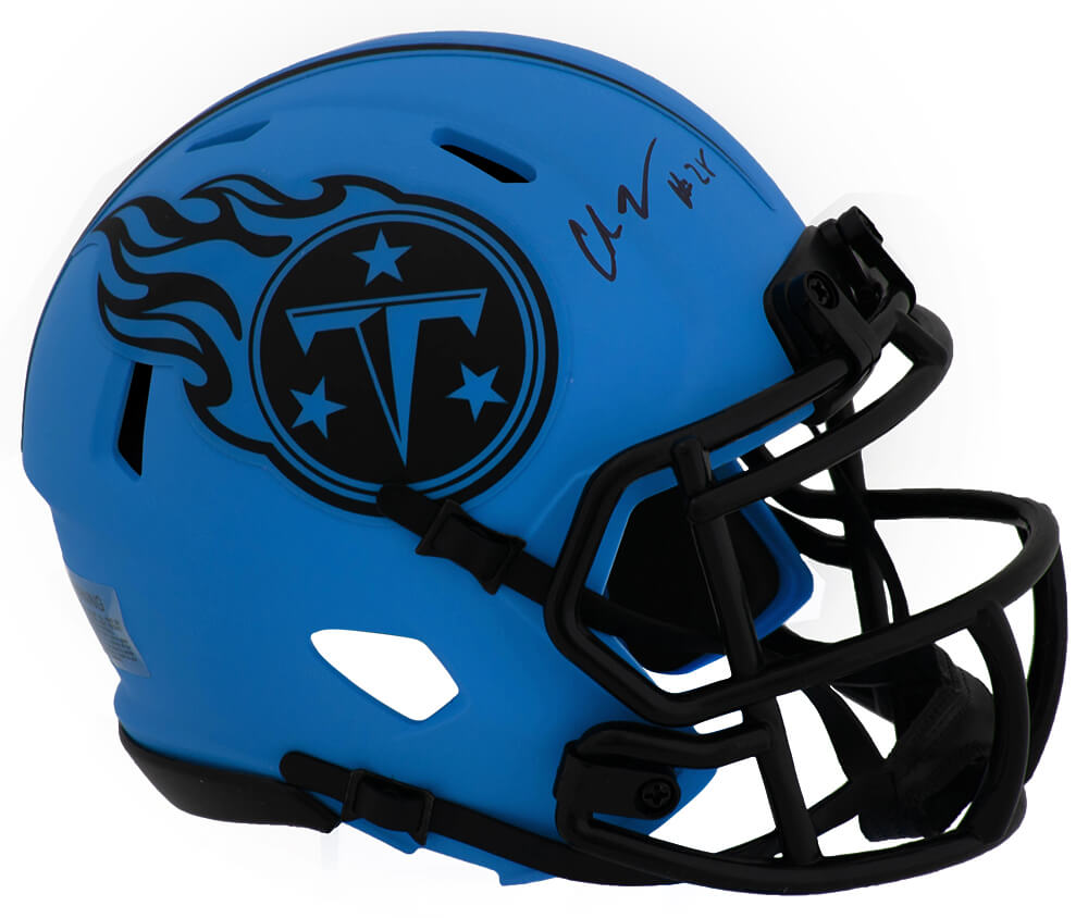 Chris Johnson Signed Tennessee Titans RAVE Riddell Speed Mini Helmet
