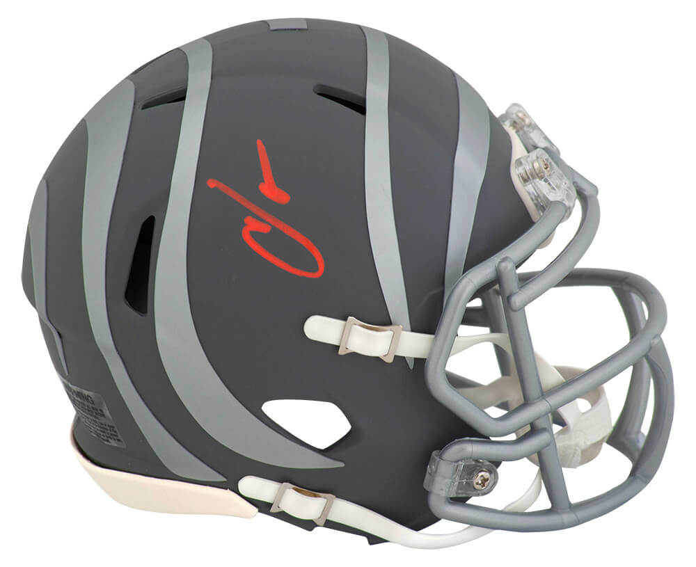Chad Johnson Signed Cincinnati Bengals SLATE Riddell Speed Mini Helmet