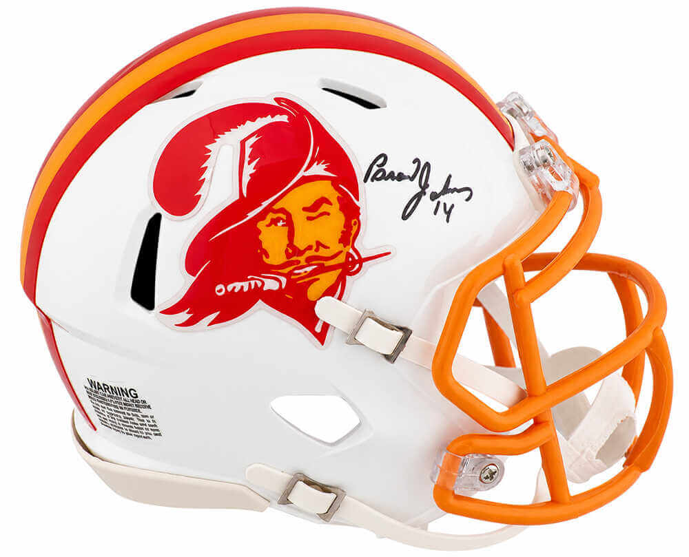 Brad Johnson Signed Tampa Bay Buccaneers White Throwback Riddell Speed Mini Helmet