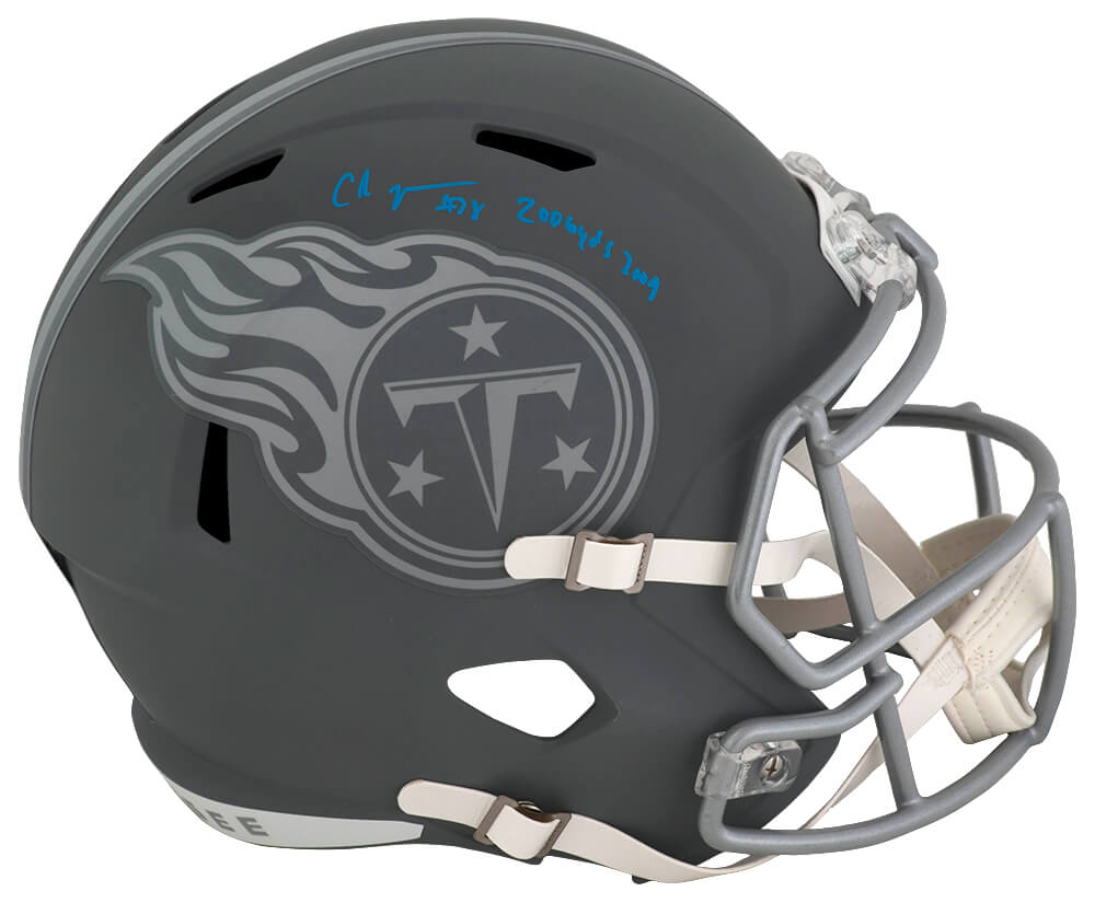 Chris Johnson Signed Tennessee Titans SLATE Riddell Full Size Speed Replica Helmet w/2006 YDs 2009