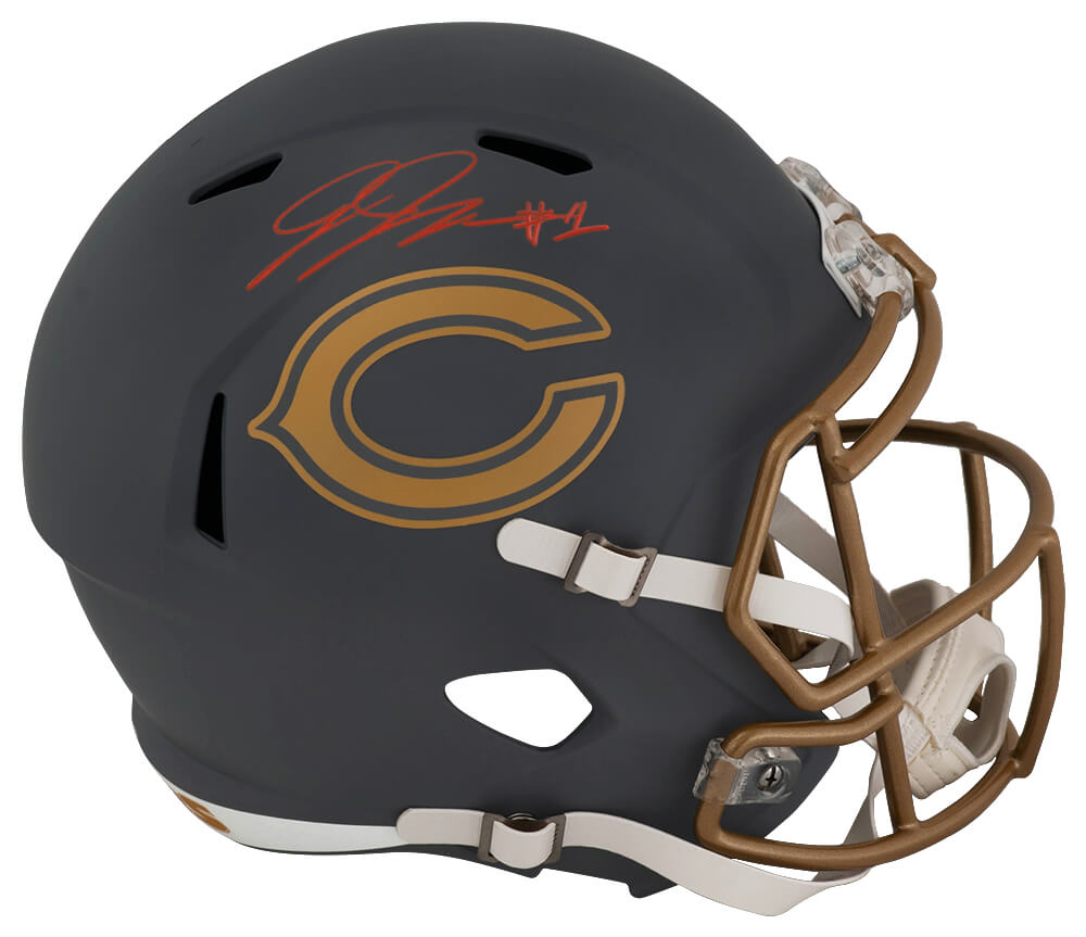 Jaylon Johnson Signed Chicago Bears SLATE Riddell Full Size Speed Replica Helmet