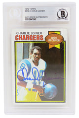 Charlie Joiner Signed San Diego Chargers 1979 Topps Football Trading Card #419 - (Beckett Encapsulated)